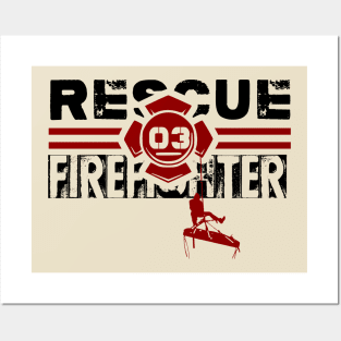 T-SHIRT FIRE RESCUE Posters and Art